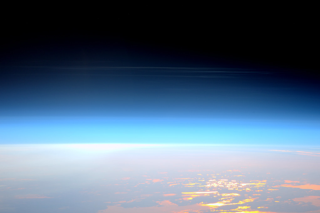Space Station View of Noctilucent Clouds